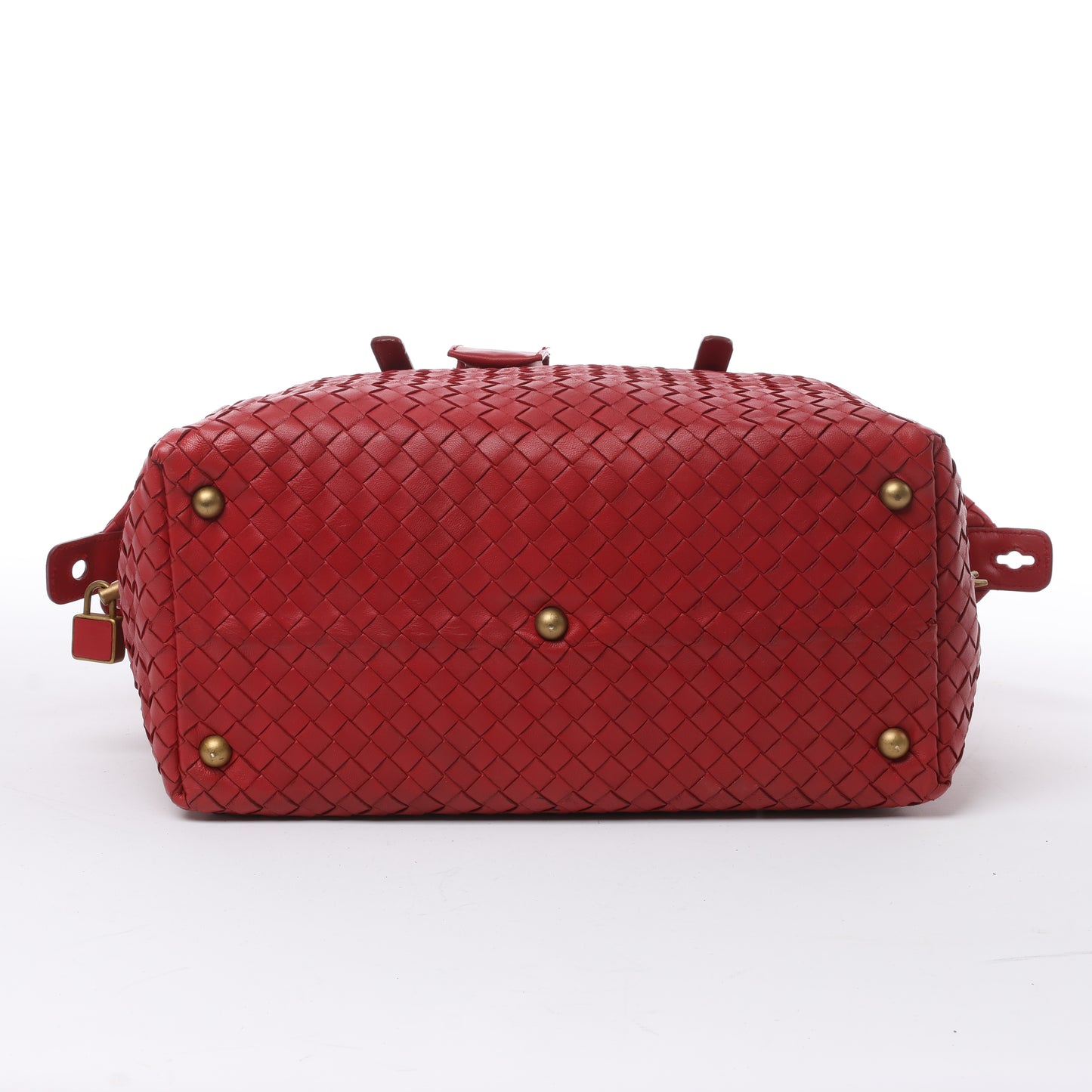 Bottega Veneta Intrecciato-Lederhandtasche in Rot