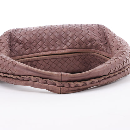 Bottega Veneta Intrecciato Hobo Leder Umhängetasche in Dusty Rose Taupe 115653