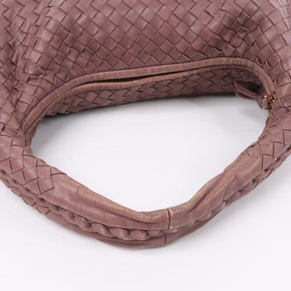 Bottega Veneta Intrecciato Hobo Leder Umhängetasche in Dusty Rose Taupe 115653