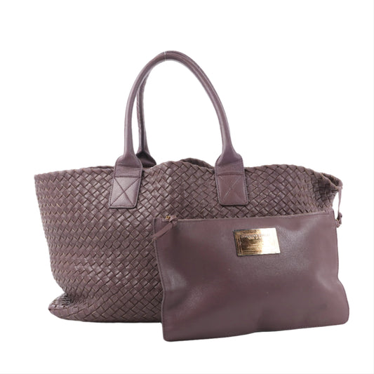 Bottega Veneta Intrecciato Cabat MM Ledertasche in Dusty Rose Taupe