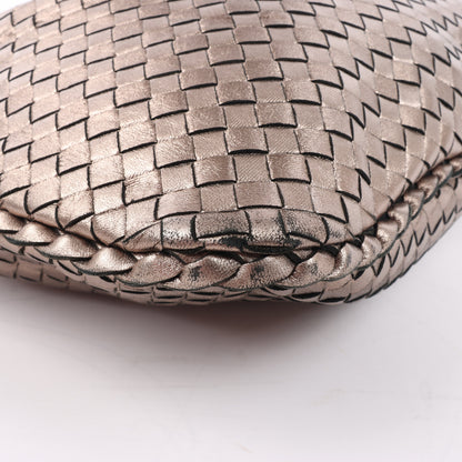 Bottega Veneta Intrecciato Hobo Leder Umhängetasche in Gold