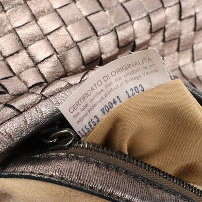 Bottega Veneta Intrecciato Hobo Leder Umhängetasche in Gold