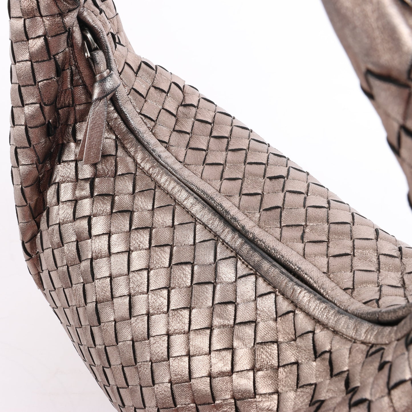 Bottega Veneta Intrecciato Hobo Leder Umhängetasche in Gold