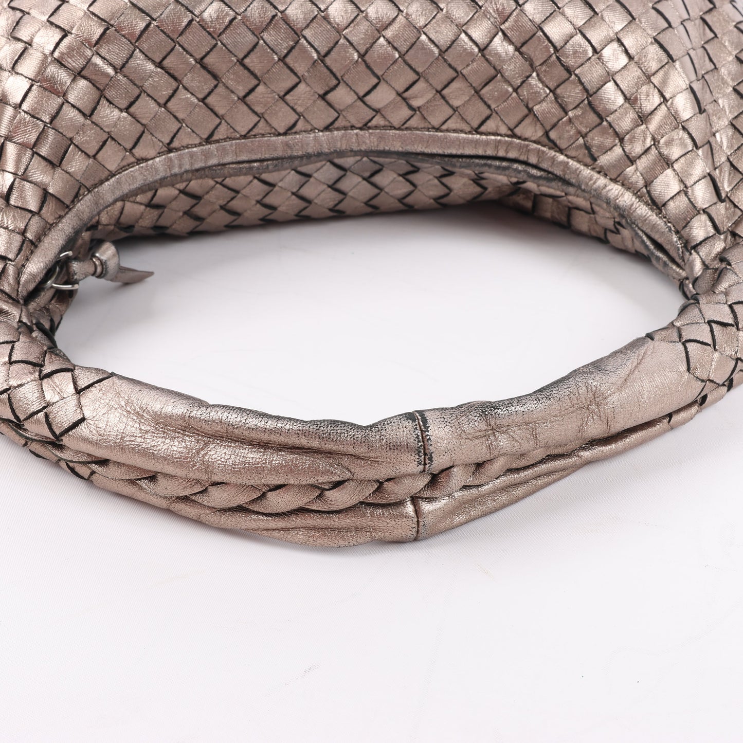 Bottega Veneta Intrecciato Hobo Leder Umhängetasche in Gold