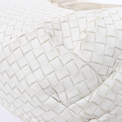 Bottega Veneta Intrecciato Hobo Leder Umhängetasche in Weiß