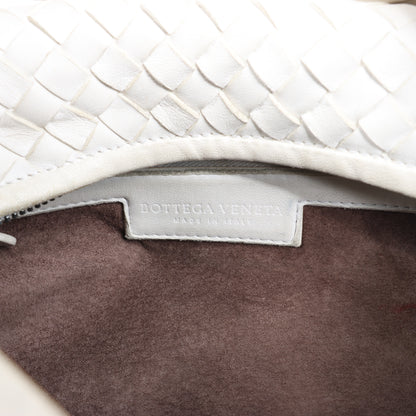 Bottega Veneta Intrecciato Hobo Leder Umhängetasche in Weiß