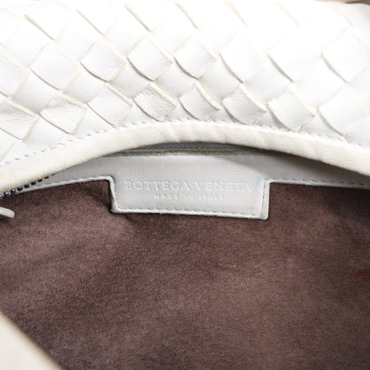 Bottega Veneta Intrecciato Hobo Leder Umhängetasche in Weiß