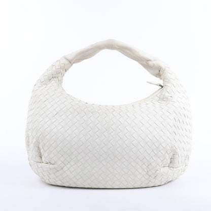 Bottega Veneta Intrecciato Hobo Leder Umhängetasche in Weiß