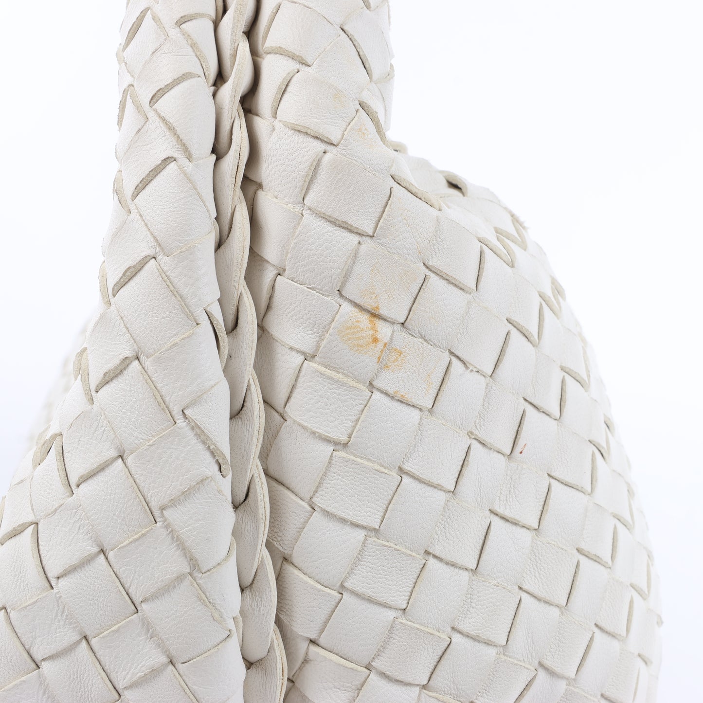 Bottega Veneta Intrecciato Hobo Leder Umhängetasche in Weiß