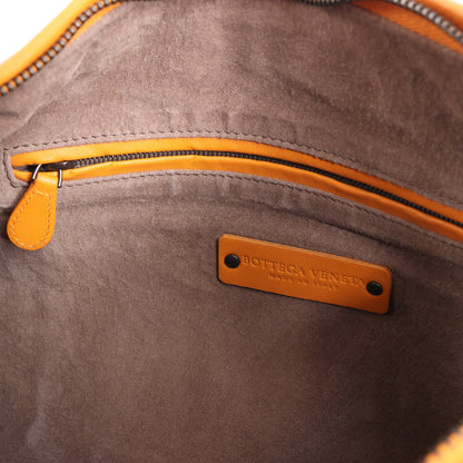 Bottega Veneta Intrecciato Hobo Leder Umhängetasche in Orange