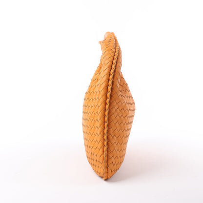 Bottega Veneta Intrecciato Hobo Leder Umhängetasche in Orange