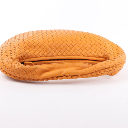 Bottega Veneta Intrecciato Hobo Leder Umhängetasche in Orange