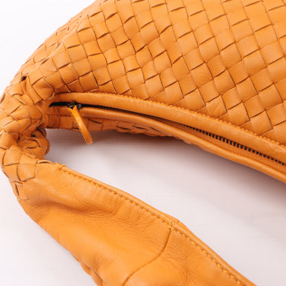 Bottega Veneta Intrecciato Hobo Leder Umhängetasche in Orange