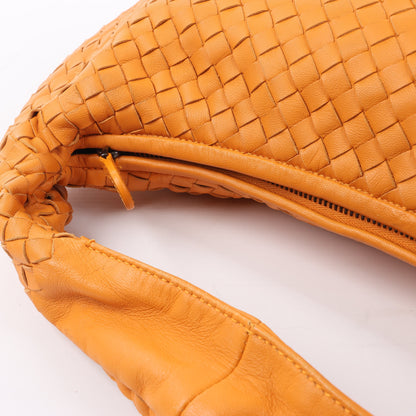 Bottega Veneta Intrecciato Hobo Leder Umhängetasche in Orange