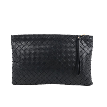 Bottega Veneta Intrecciato Leather Clutch bag in Black