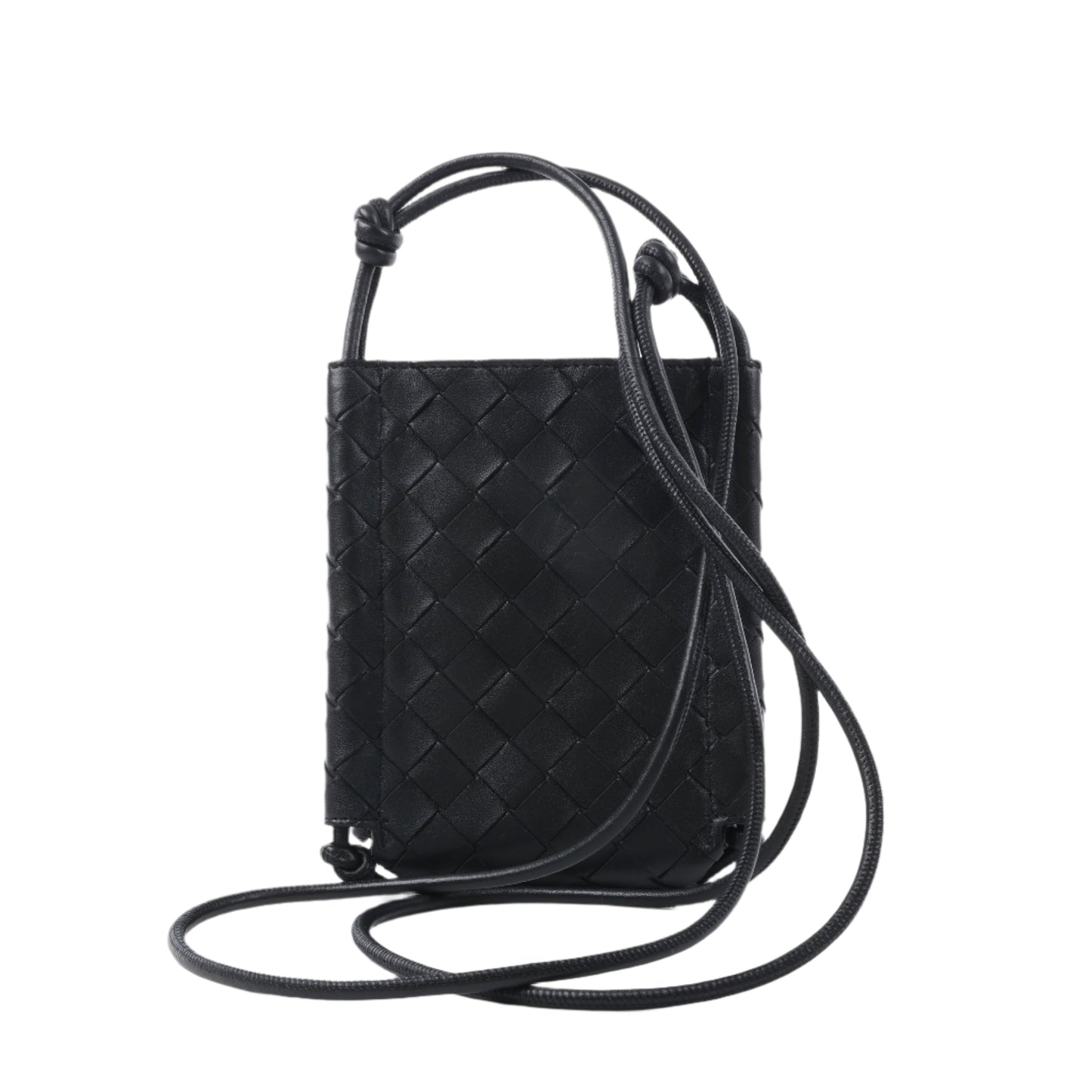 Bottega Veneta Intrecciato Leder Umhängetasche in Schwarz