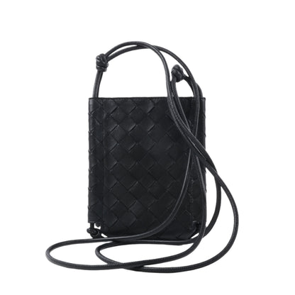 Bottega Veneta Intrecciato Leder Umhängetasche in Schwarz