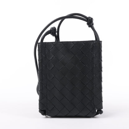 Bottega Veneta Intrecciato Leder Umhängetasche in Schwarz