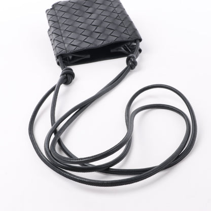 Bottega Veneta Intrecciato Leder Umhängetasche in Schwarz