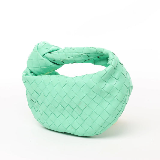 Bottega Veneta Intrecciato Mini Jodie Lederhandtasche in Grün