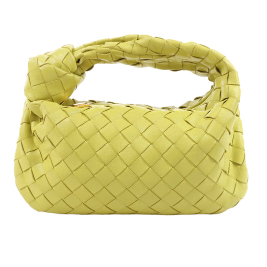Bottega Veneta Intrecciato Mini Jodie Lederhandtasche in Gelbgrün
