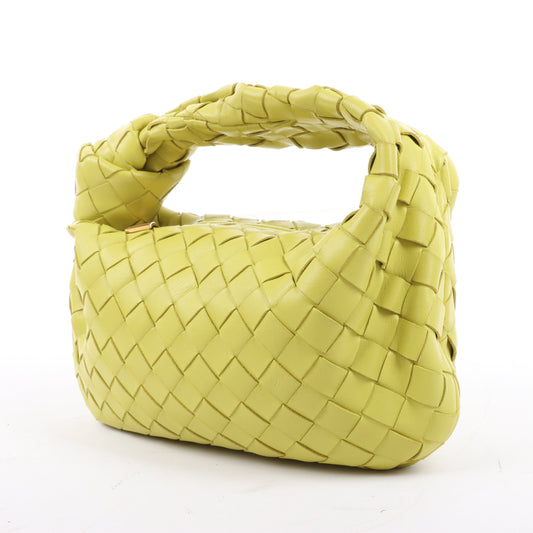 Bottega Veneta Intrecciato Mini Jodie Lederhandtasche in Gelbgrün