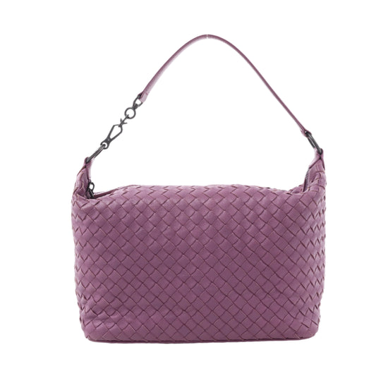 Bottega Veneta Intrecciato Leather One Shoulder Bag in Purple