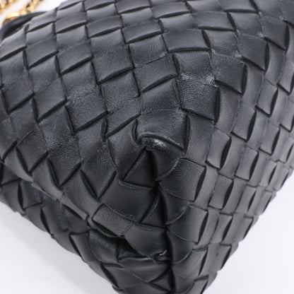 Bottega Veneta Intrecciato Kleine 2-Wege-Handtasche aus Andiamo-Leder in Schwarz