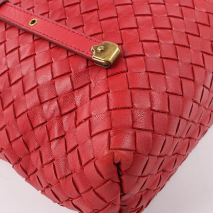 Bottega Veneta Intrecciato-Lederhandtasche in Rot
