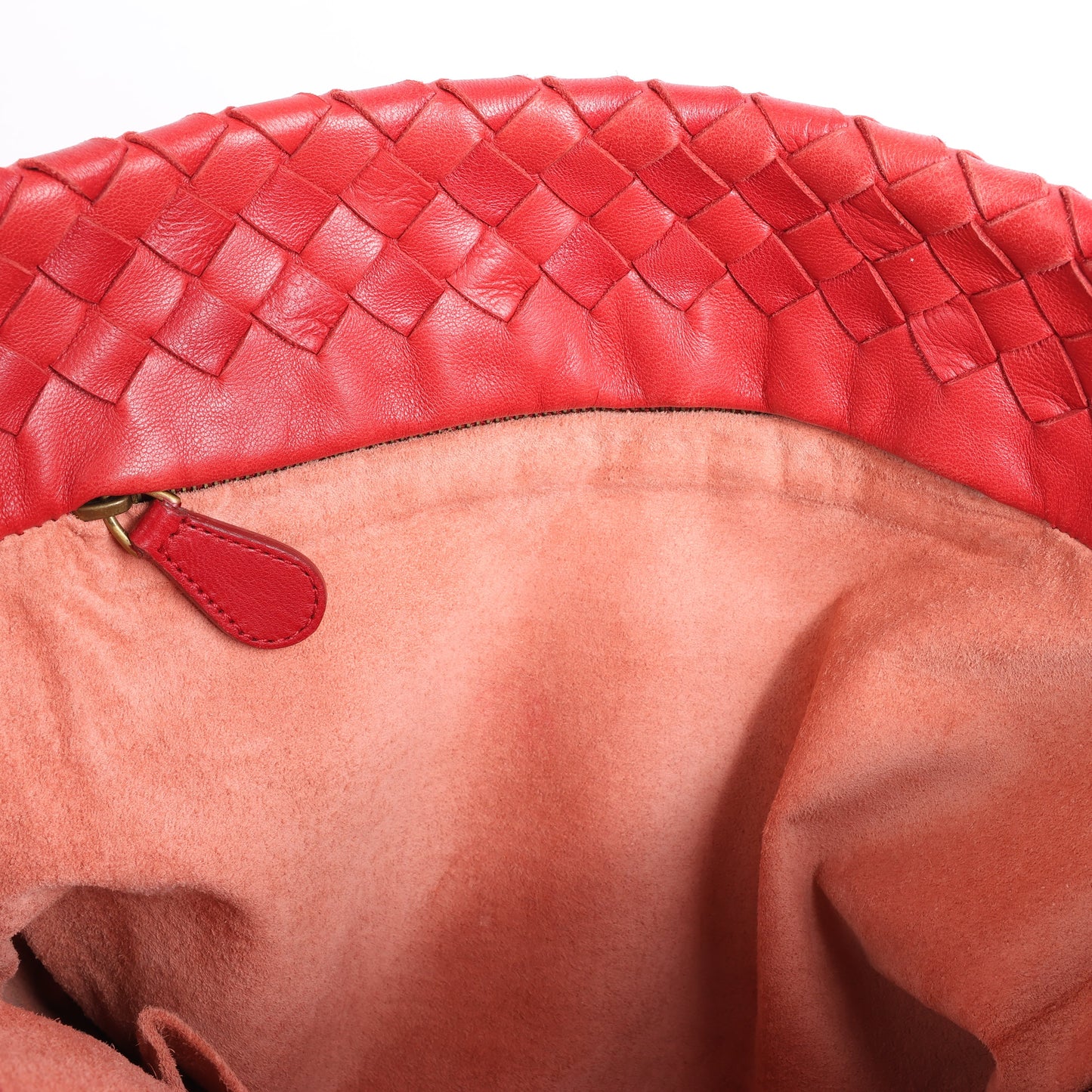 Bottega Veneta Intrecciato-Lederhandtasche in Rot