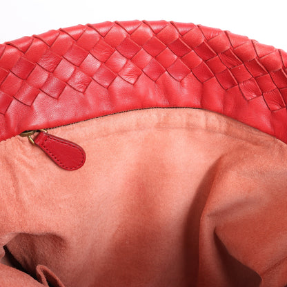 Bottega Veneta Intrecciato-Lederhandtasche in Rot