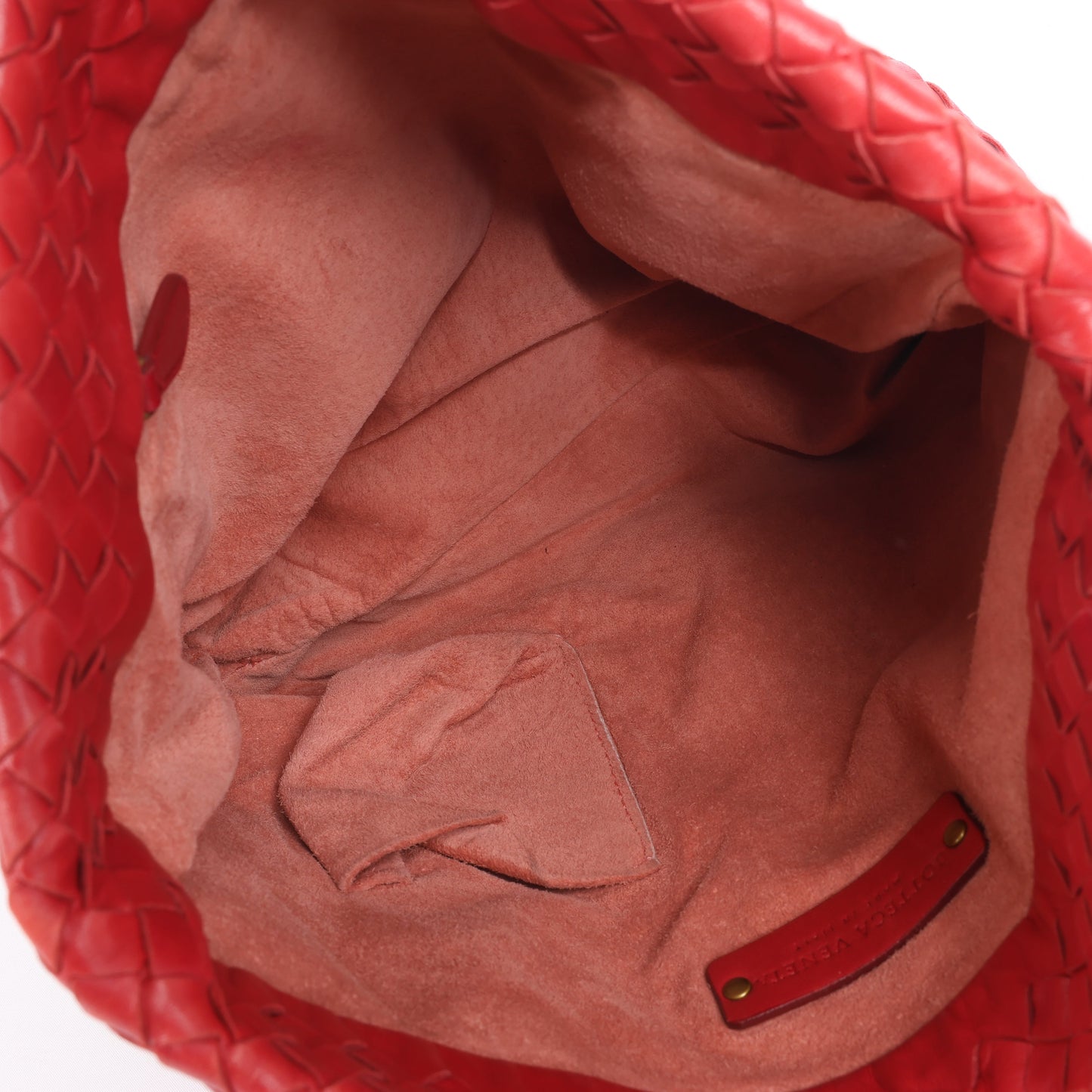 Bottega Veneta Intrecciato-Lederhandtasche in Rot