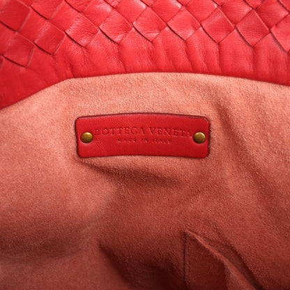 Bottega Veneta Intrecciato-Lederhandtasche in Rot