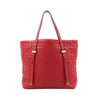Bottega Veneta Intrecciato-Lederhandtasche in Rot