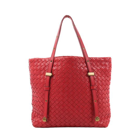 Bottega Veneta Intrecciato-Lederhandtasche in Rot