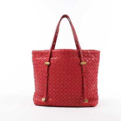 Bottega Veneta Intrecciato-Lederhandtasche in Rot