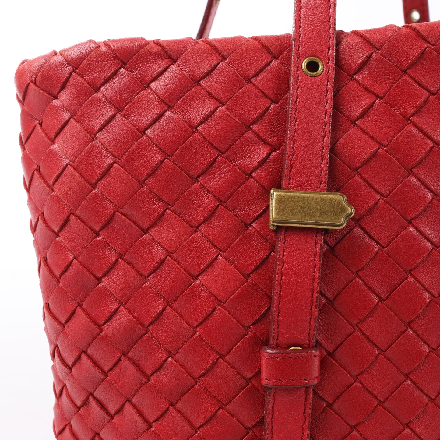 Bottega Veneta Intrecciato-Lederhandtasche in Rot