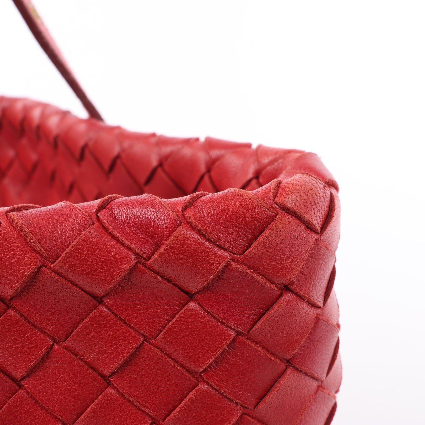 Bottega Veneta Intrecciato-Lederhandtasche in Rot
