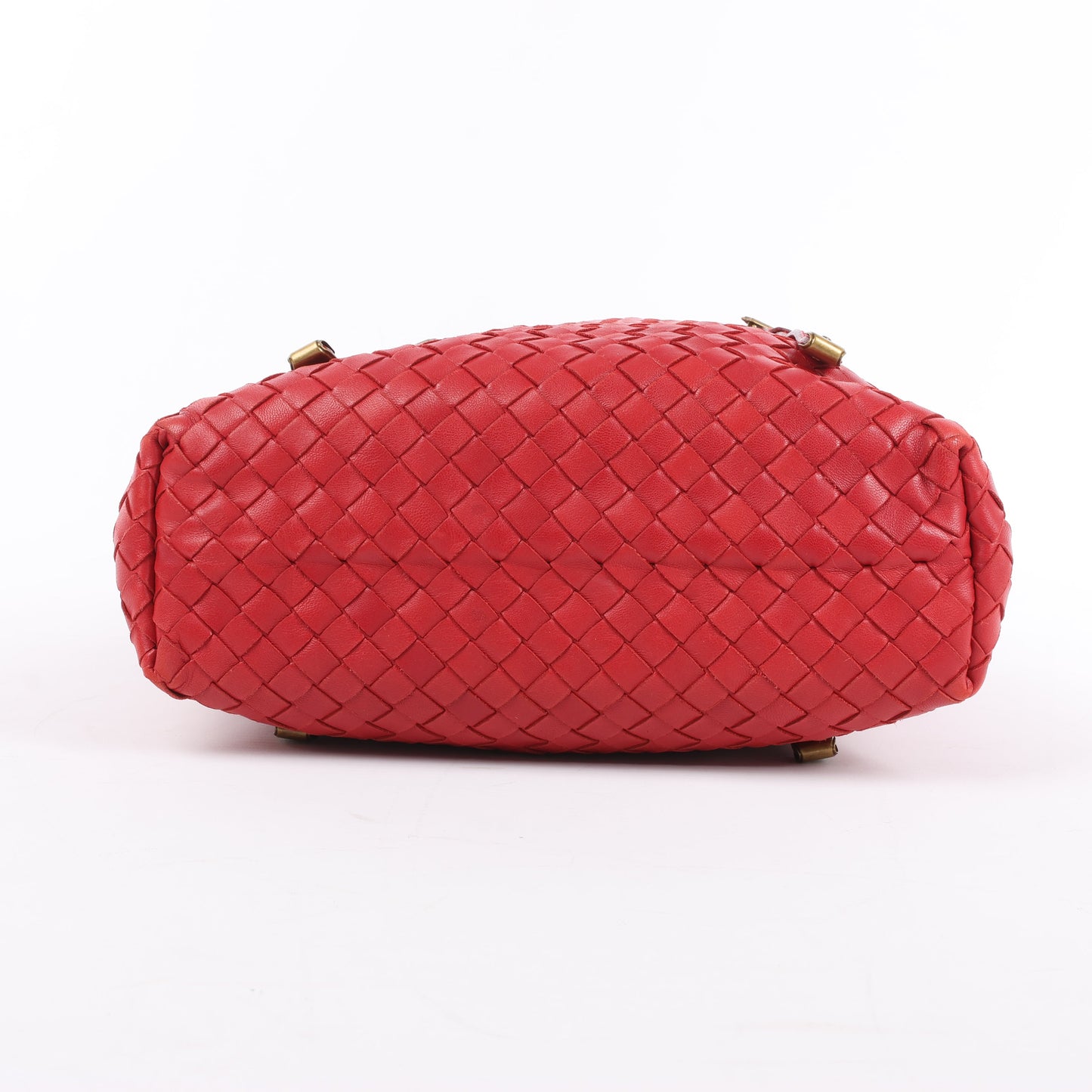 Bottega Veneta Intrecciato-Lederhandtasche in Rot