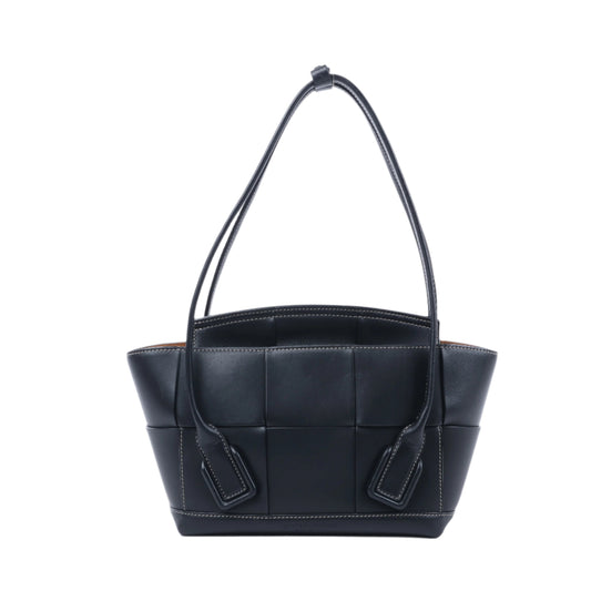 Bottega Veneta Arco Maxi Intrecciato Lederhandtasche in Schwarz