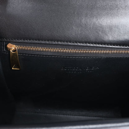 Bottega Veneta Box Calfskin Nappa Clip Shoulder Bag in Black