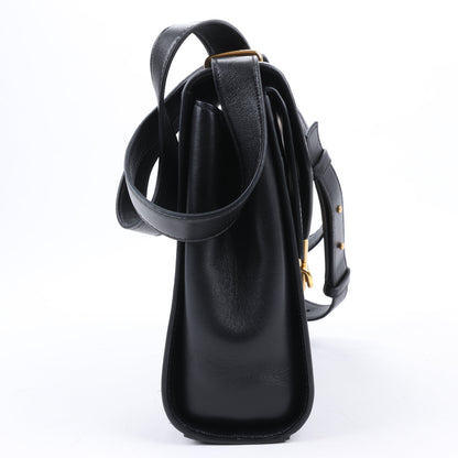 Bottega Veneta Box Calfskin Nappa Clip Shoulder Bag in Black