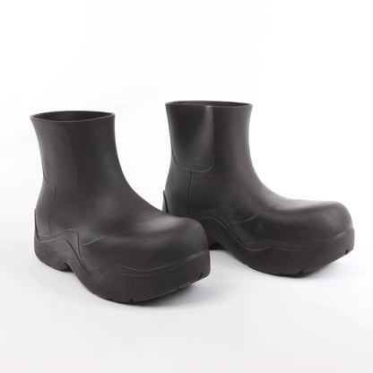 Bottega Veneta Paddles Rubber Rain Boots in Brown, Size 40 EU