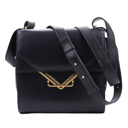 Bottega Veneta Box Calfskin Nappa Clip Shoulder Bag in Black