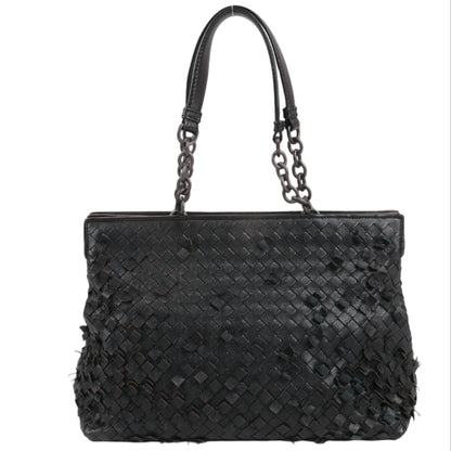 Umhängetasche aus Intrecciato-Leder von Bottega Veneta in Schwarz