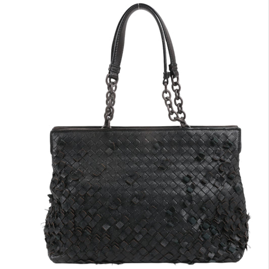 Umhängetasche aus Intrecciato-Leder von Bottega Veneta in Schwarz