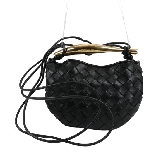 Bottega Veneta Intrecciato Sardines Leder Umhängetasche in Schwarz