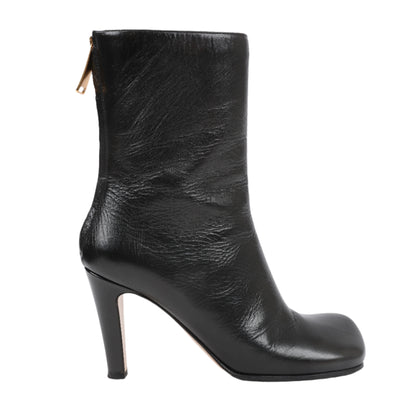 Bottega Veneta Leder LAVILLE Ankle Heel Stiefel Schwarz in Größe 38