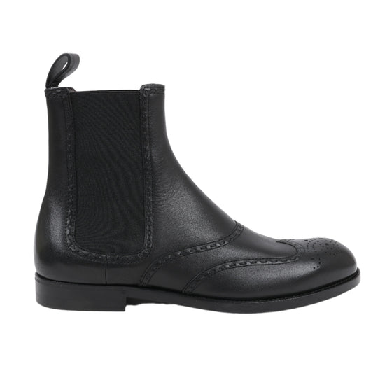 Bottega Veneta – Ankle Boots aus Leder und Stoff mit seitlichem Gore-Muster, Schwarz, Größe 39