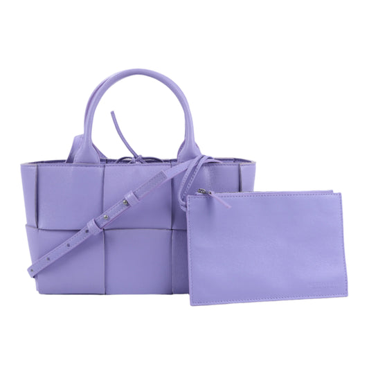 Bottega Veneta Nappa Maxi Intrecciato Small Arco 2Way Handbag in Purple